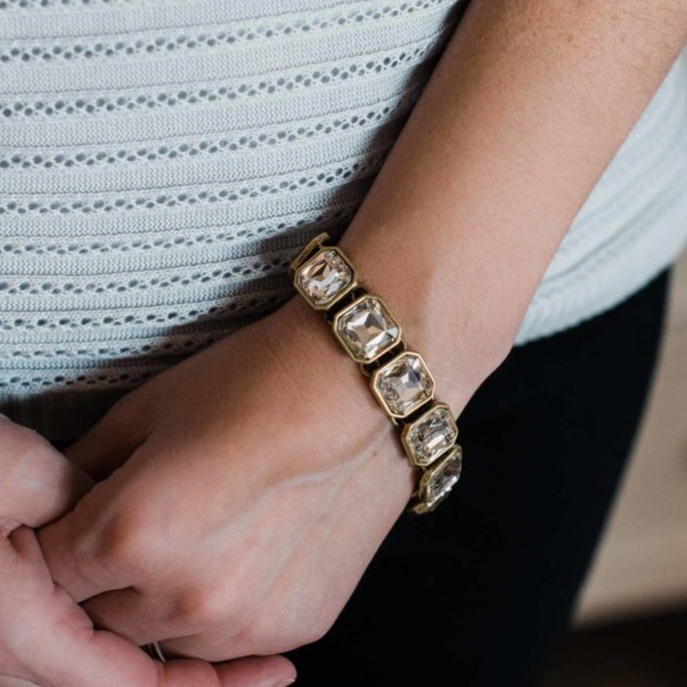 Chloe + Isabel Retro Glam Square Crystal Bracelet